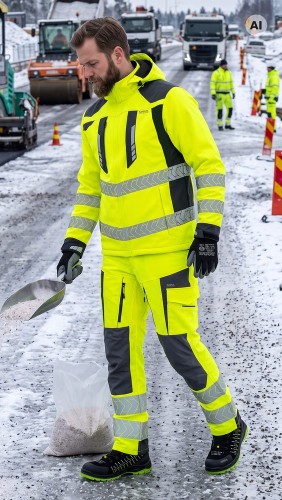 Kurtka zimowa ostrzegawcza DROGOWIEC COMFORT WINTER żółto-czarna