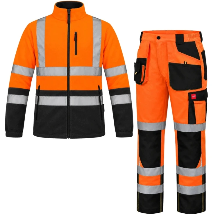 FLASH pomarańczowy – spodnie + bluza polarowa – przód