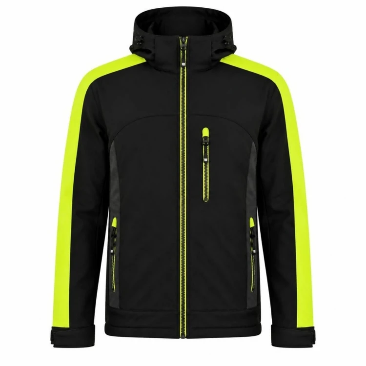 Kurtka softshell outdoor czarno-żółta – przód