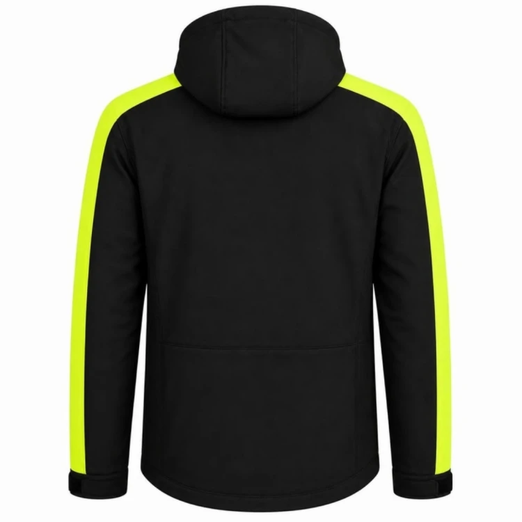 Kurtka softshell outdoor czarno-żółta – tył