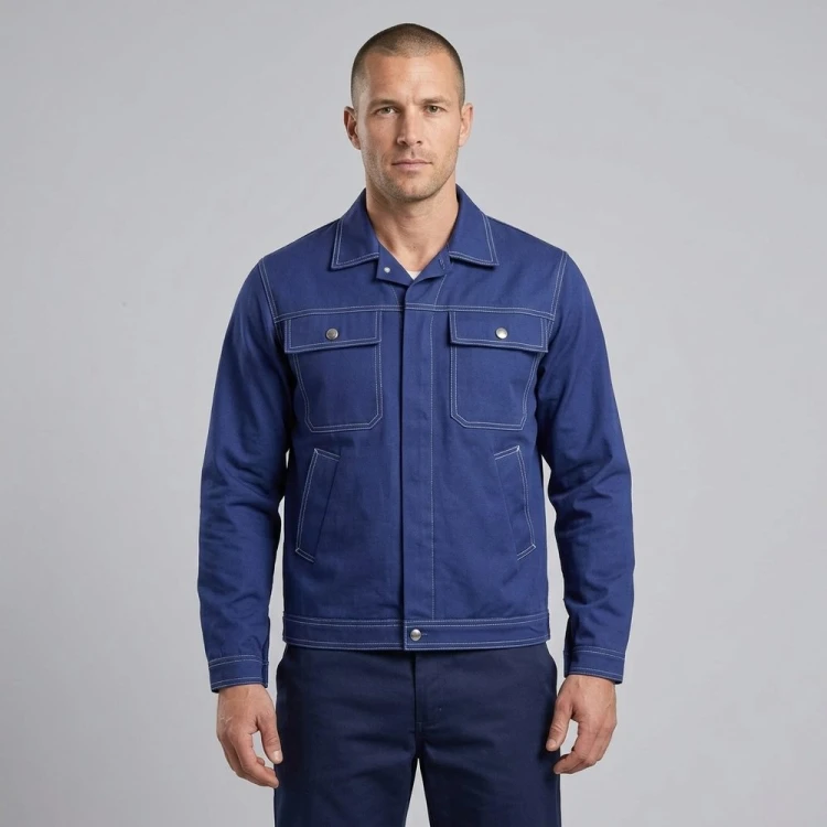 Bluza robocza BOSMAN bawełniana jasnogranatowa na modelu