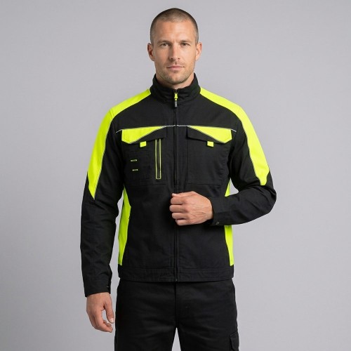 Bluza robocza NEOFLEX stretch czarno-żółta na modelu