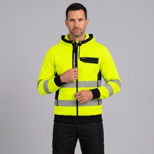 Bluza dresowa ostrzegawcza DROGOWIEC COMFORT żółta na modelu