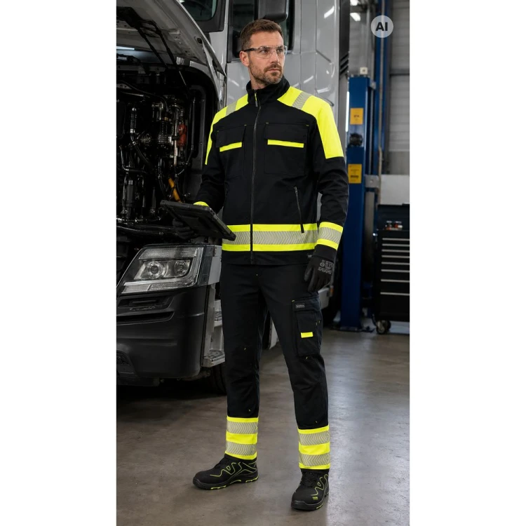 Bluza ACTIFLEX NEO czarno-żółta w pracy – ujęcie 2