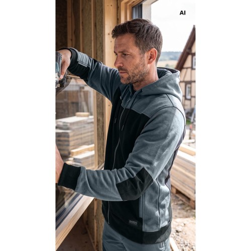 Bluza dresowa COMFORT PLUS czarno-szara w pracy