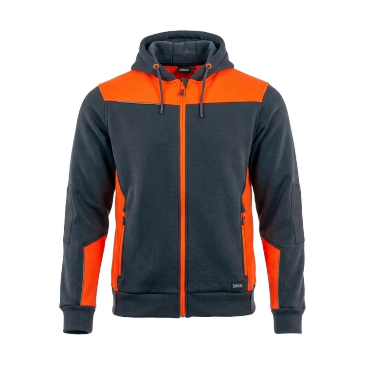 Bluza dresowa COMFORT PLUS grafitowo-pomarańczowa – przód