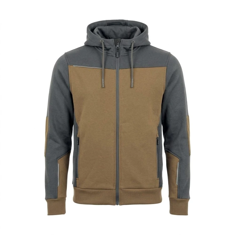 Bluza dresowa COMFORT PLUS brązowo-szara – przód
