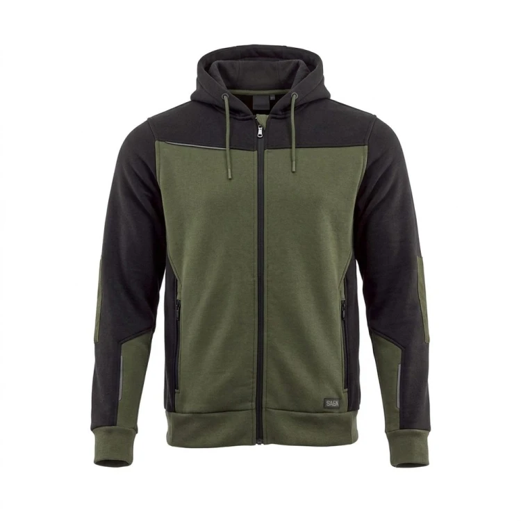 Bluza dresowa COMFORT PLUS oliwkowo-czarna – przód