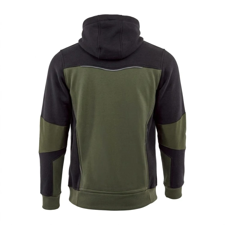 Bluza dresowa COMFORT PLUS oliwkowo-czarna – tył