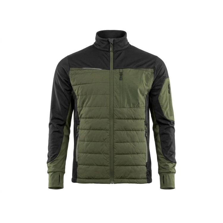 Bluza hybrydowa COMFORT PLUS oliwkowo-czarna – przód