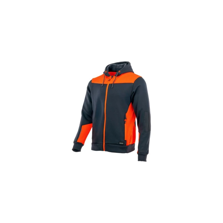 Bluza dresowa COMFORT PLUS grafitowo-pomarańczowa – zdjęcie producenta, przód