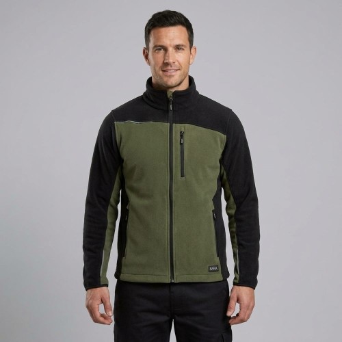 Polar roboczy COMFORT PLUS oliwkowo-czarny na modelu