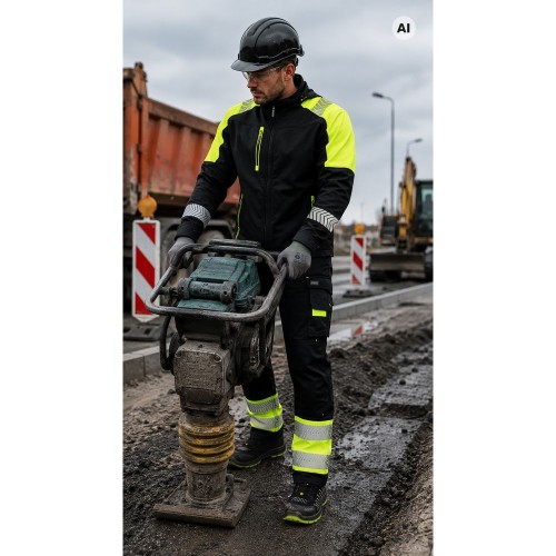 Softshell COMFORT NEO czarno-żółty w pracy
