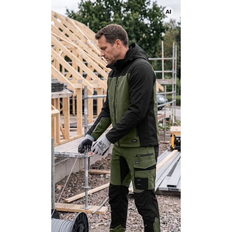 Softshell COMFORT PLUS oliwkowo-czarny w pracy