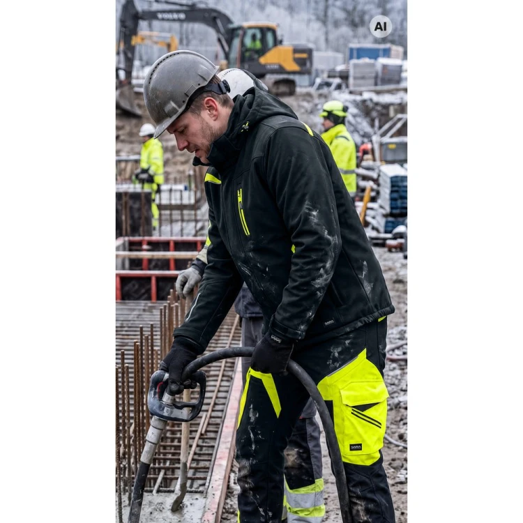 Kurtka zimowa COMFORT WINTER czarna w pracy – ujęcie 2