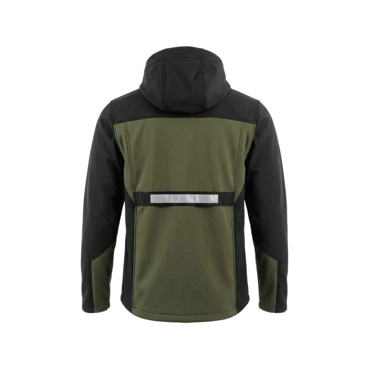 Softshell COMFORT PLUS oliwkowo-czarny – tył
