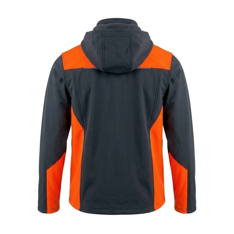 Softshell COMFORT PLUS grafitowo-pomarańczowy – tył