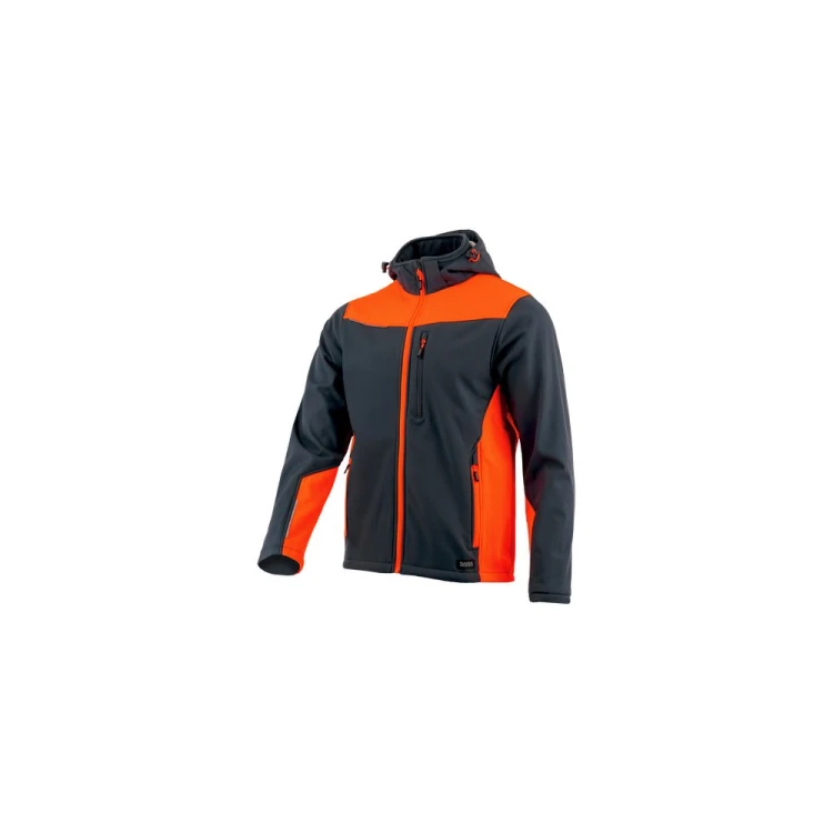 Softshell COMFORT PLUS grafitowo-pomarańczowy – zdjęcie producenta, widok z przodu