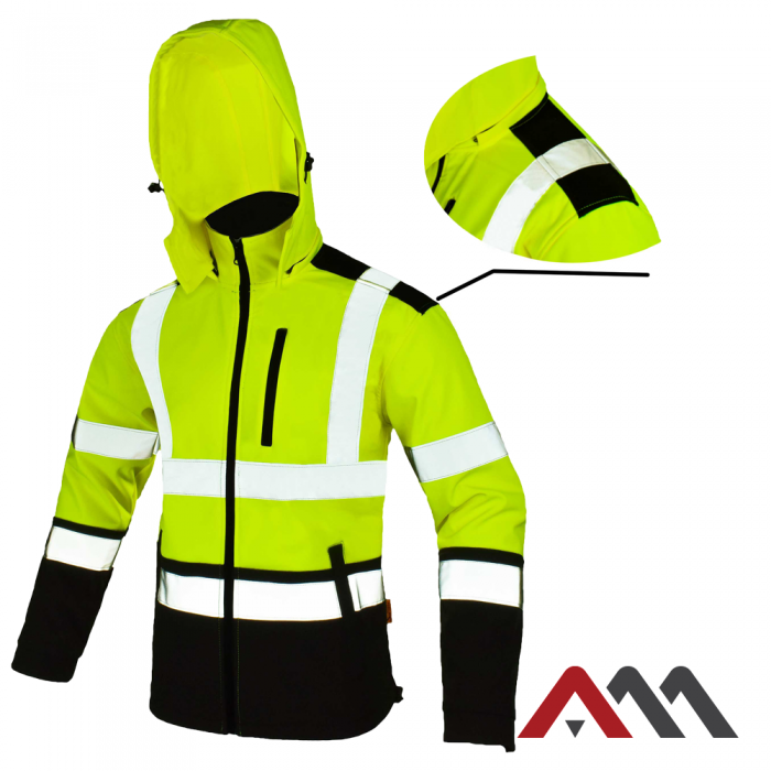 Kurtka softshell SOFTREF żółta – zdjęcie producenta, widok z przodu