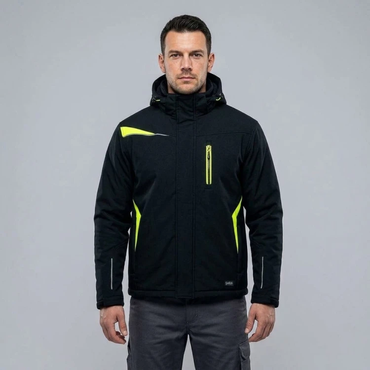 Kurtka zimowa COMFORT WINTER czarna na modelu