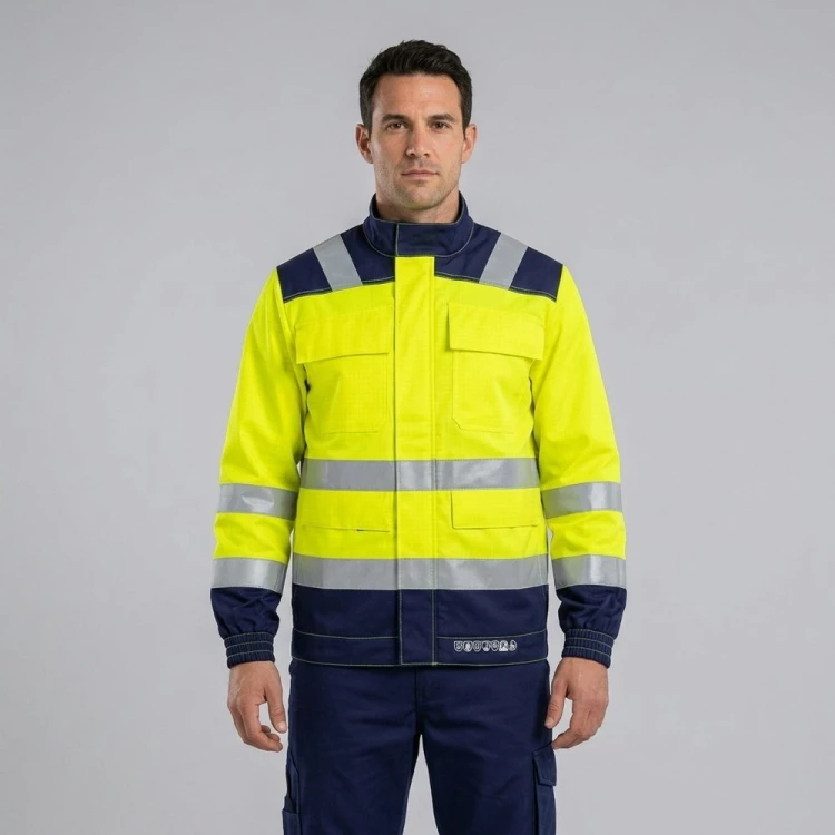 Bluza multiochronna MULTI PRO NEW 6w1 żółto-granatowa na modelu