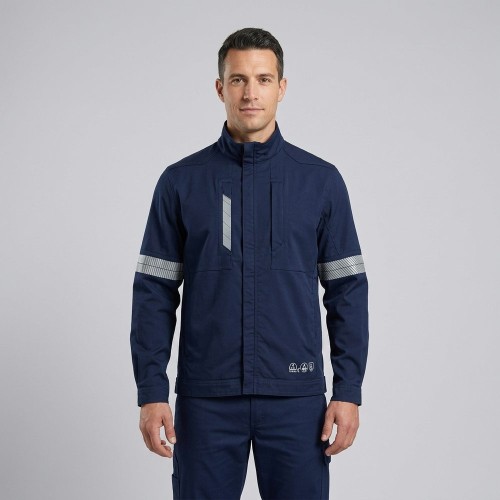 Bluza antystatyczna PIORUN FLEX granatowa na modelu