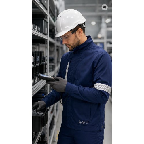Bluza antystatyczna PIORUN FLEX granatowa w pracy