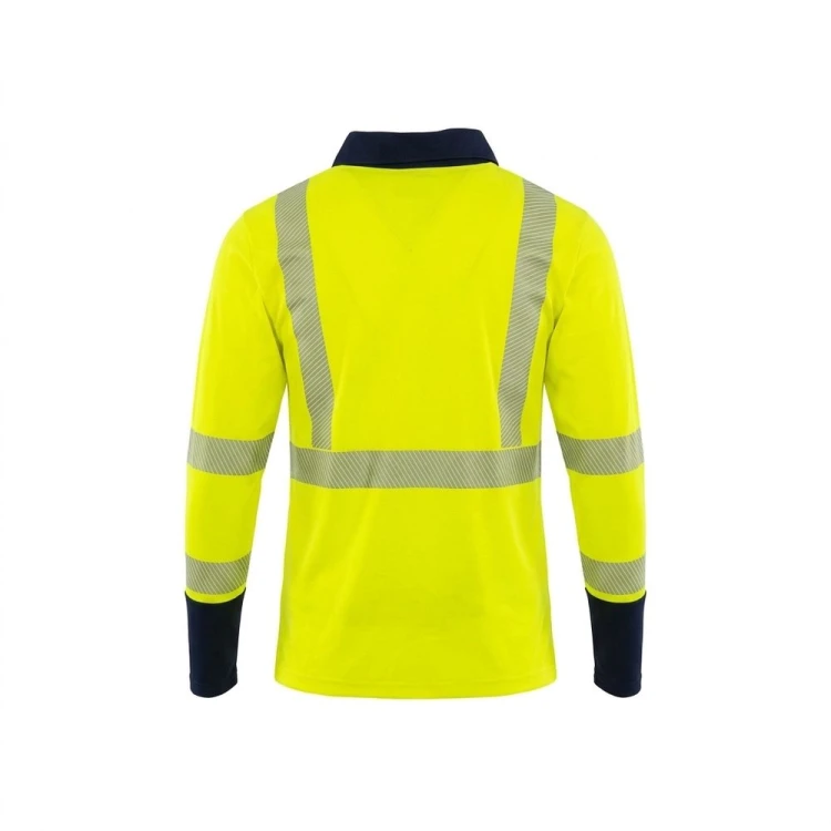 Koszulka polo MULTI PRO 4w1 żółto-granatowa – tył