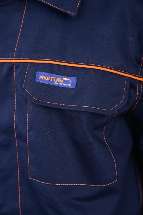 Bluza PROFFLAM ANTISTATIC granatowa – zdjęcie producenta, kieszenie piersiowe