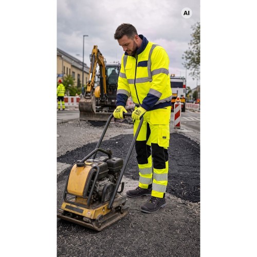 Spodnie MONTER HI-VIS w pracy