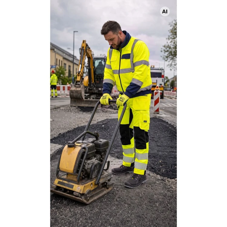 Spodnie MONTER HI-VIS w pracy